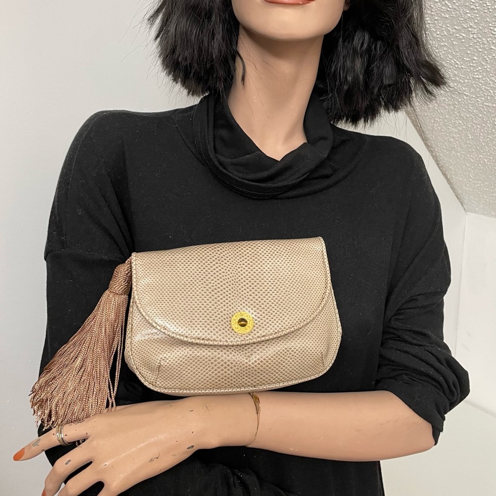 Judith Leiber Tan Snakeskin /Reptile Purse